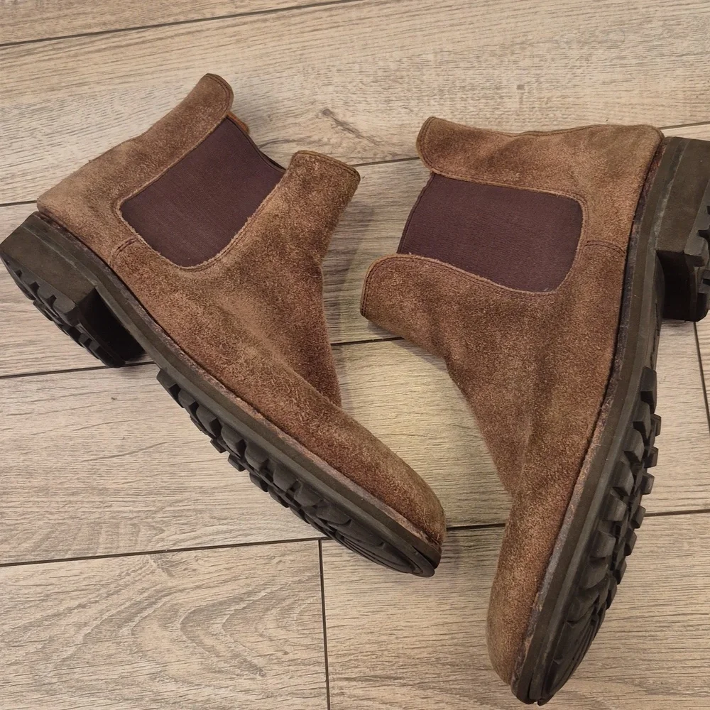 POLO RALPH LAUREN‎ Bryson Brown Suede Leather Sz 11.5 Mens Chelsea Slip On Boots